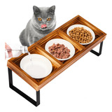 Chtsjqw Cuencos Elevados De Ceramica Para Gatos, Juego De Cu