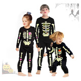 Pijama Familiar, Pijama Con Marco De Esqueleto Para Niños