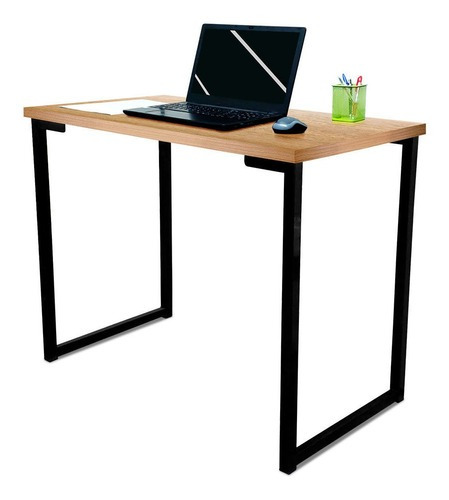 Mesa Para Escritório Estilo Industrial Mdf 100cm Ny Preta