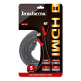 Cabo Hdmi 8k 2.1 Ultra Hd Gold 5m Hdr Dinâmico 5 Metros