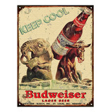 Cartel De Chapa Publicidades Antiguas Cerveza Budweiser L552