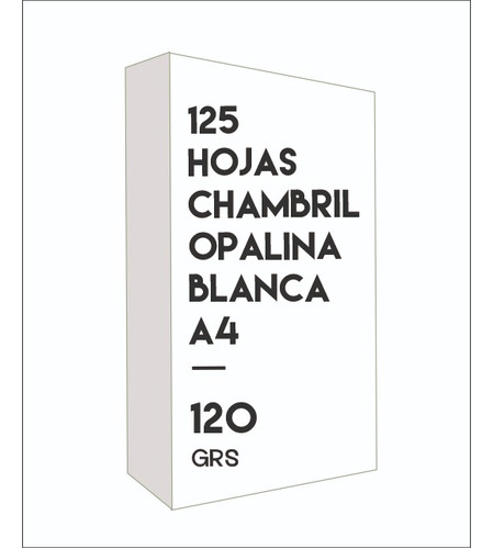 Opalina Cartulina A4 125 Hojas 120 Grs Chambril Blanco