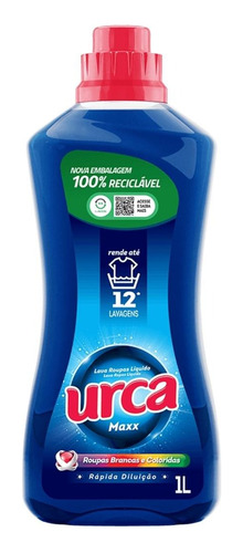 Lava Roupas Liquido Urca Azul Maxx 1 Litro Brancas Coloridas