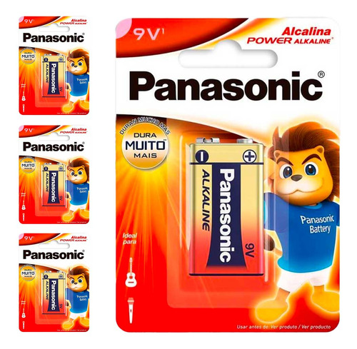 4 Baterias Alcalinas 9v Panasonic