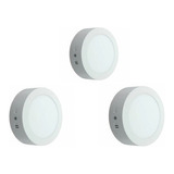 Pack X3 Plafon Led 20cm 18w Foco Panel Redondo Sobrepuesto