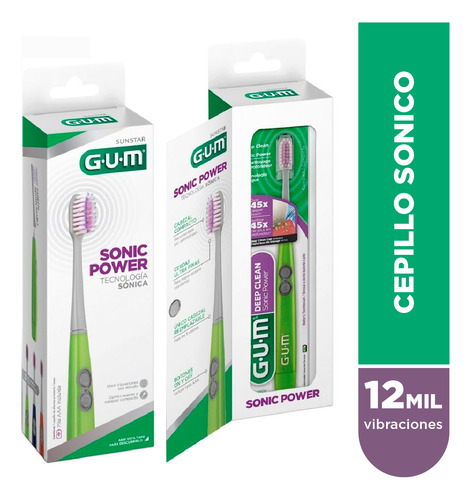 Cepillo Dental Gum Sonic Power Deep Clean Con Pila 4100