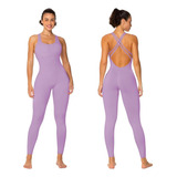 Mono Enterito Jumpsuit Deportivo Largo Mujer Espalda Cruzada