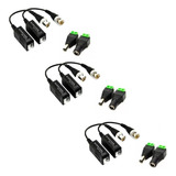 3 Pares Video Balun Camera Cftv + 3 P4 Macho + 3 P4 Fêmea