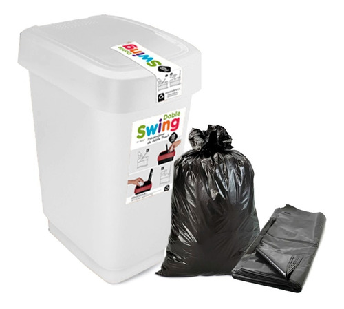 Cesto Recipiente De Basura Con Doble Swing 10 Lts Colombraro