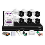 Kit 6 Cameras Intelbras Full Hd, Dvr Imhdx 3008 Hd Purple 2t