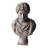 Busto Marco Aurelio Del Louvre Simil Marmol Roma Escultura