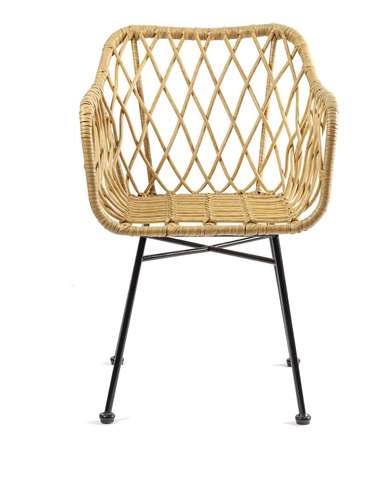 Sillon Simil Rattan Metal Para Living Dormitorio Interior  