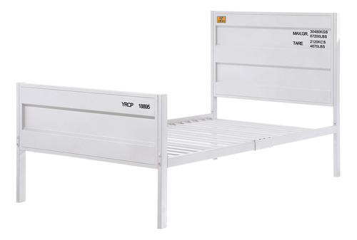 Acme Cargo - Cama Infantil Con Panel Doble, Color Blanco