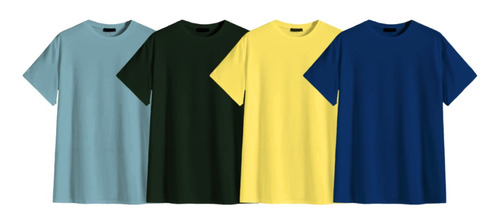 Juego De 4 Playeras Oversize Algodón Peinado Comodas