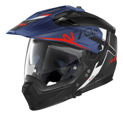 Casco Crossover Nolan N70-2 X Bungee 38  Negro/azul/rojo