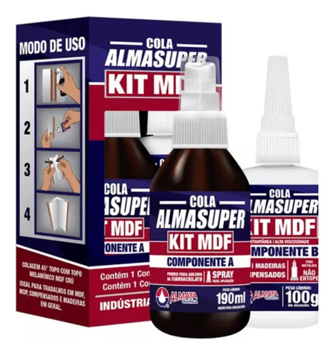 Kit Mdf Adesivo Instantâneo + Ativador Primer Almasuper