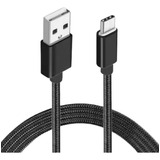 Cabo Usb Nylon 1m Para Samsung A13 5g - Compatível Preto