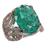 Anillo Para Mujer Piedra Moissanita Verde