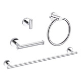 Set De 4 Accesorios De Baño Acero Inoxidable