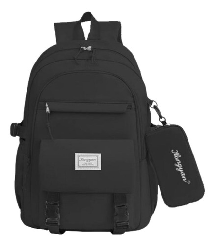 Mochila Feminina Escolar Bolsa De Faculdade Viagem Notebook Cor Preto