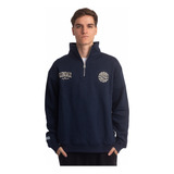 Buzo Rusty Glendale 1/4 Zip Crew Azul Marino Hombre