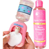 Kit Mini Galão Fofo E Água Micelar Dispensador De Agua Rosa