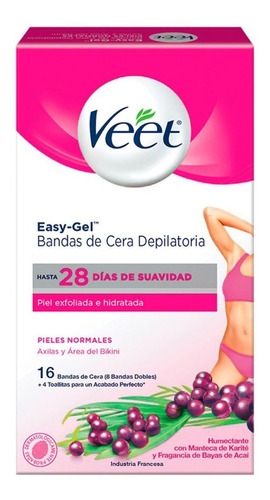 Veet Bandas Depilatorias Axila Y Bikini Piel Normal 16u