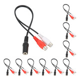 10 Cables De Audio Hembra De 3 5 Mm A Doble Rca Hembra Para