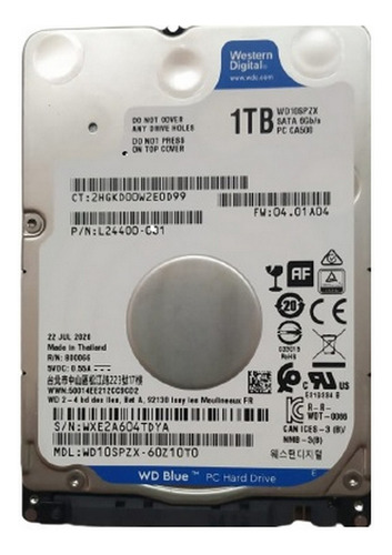 Disco 2.5 Hdd Western Digital Blue 1tb. Oem