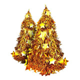 Kit X2 Arbol De Navidad Pequeño Decoración Colores 26x10cm Color Amarillo