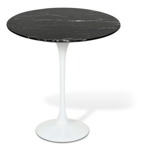 Mesa Saarinen Tulipa Lateral Nero Marquina Ø70 X 75altura