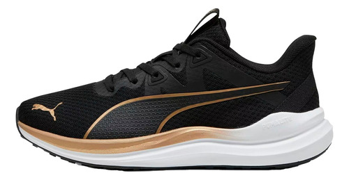 Puma Reflect Lite Corredor Para Dama Color Negro, Oro