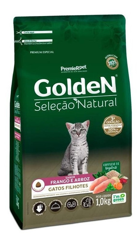 Ração Golden Seleção Natural Gatos Filhotes Frango - 1kg