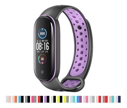 Pulseira Sport Furadinha Compatível Com Xiaomi Mi Band 5 E 6