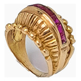 Anillo Oro 18kl Rubíes Mod Chevallier