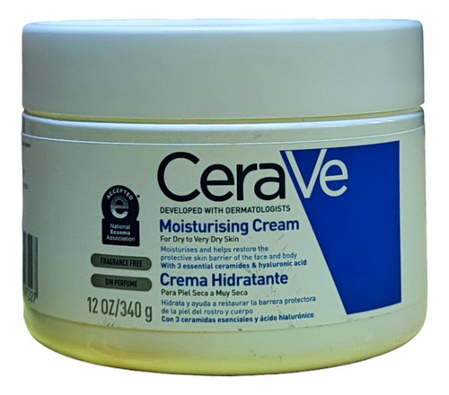 Crema Hidratante Cerave Piel Seca Muy Seca Sin Perfume 340gr