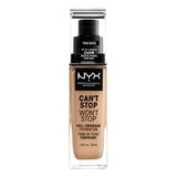 Base De Maquillaje Líquida Nyx Professional Makeup Can't Stop Won't Stop Full Coverage Foundation Base Nyx Professional Makeup Can't Stop Won't Stop Tono True Beige - 30ml 30g