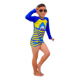 Roupa De Banho Infantil Menina Personagem Proteção Solar 50+