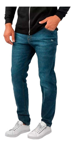 Jean Hombre Roto Chupin Gastado Moda Urbano Jeans Azul Basic