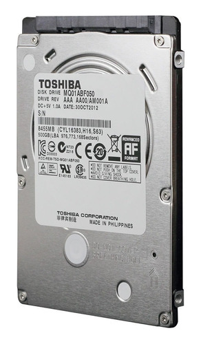 Hd 500gb Sata 7.2k 2.5 Dell Toshiba Modelo: Mq01acf050 Dp/n: 0c7f2g Com Nfe E Garantia