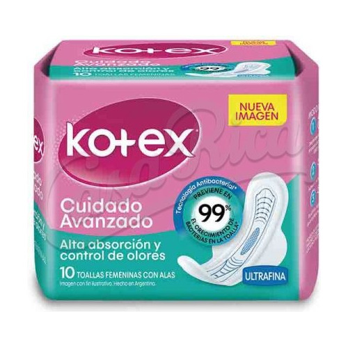 Toalla Femenina Kotex C/alas Cuidado Avanzado X 10 Und
