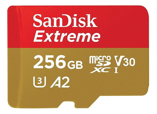 Cartão De Memória Sandisk Extreme Microsd 256gb C10 190mbs