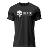 Camisa Jiu Jitsu Caveira War - Dry Fit Uv-50+ - Preta
