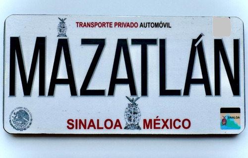 Mazatlán Imán Refrigerador Placa Vehículo Souvenirs Recuerdo