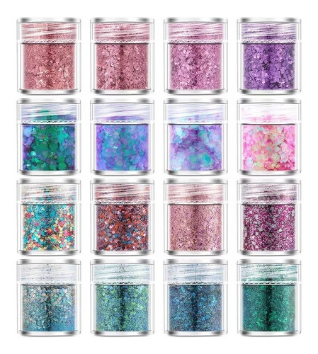 Caixa De Glitter Flocado Para Unhas E Maquiagem De Carnaval