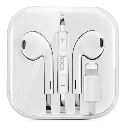 Auriculares Manos Libres Lightning Para iPhone Hoco L7 Plus Color Blanco