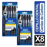 Cepillo Dental Oral B Charcoal De Carbon Medium X8 Cepillos