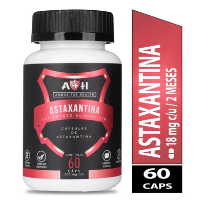 Astaxantina 18mg 60 Cápsulas Suplemento Antioxidante Armor For Health | MercadoLibre