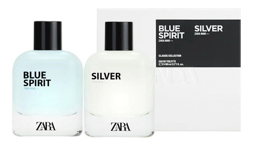 Zara Blue Spirit & Silver Edt Pack 2x80ml