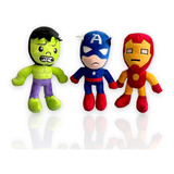 Peluches Kit Iron Man Capitán América Hulk 25 Cm Marvel 